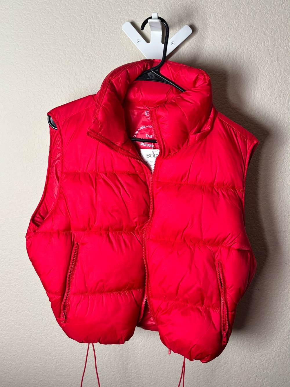 Cotton On Body Bright Red Puffer Vest Removable Hood